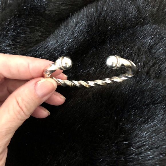 Sterling horseshoe bangle bracelet, gold overlay. - Picture 2 of 5